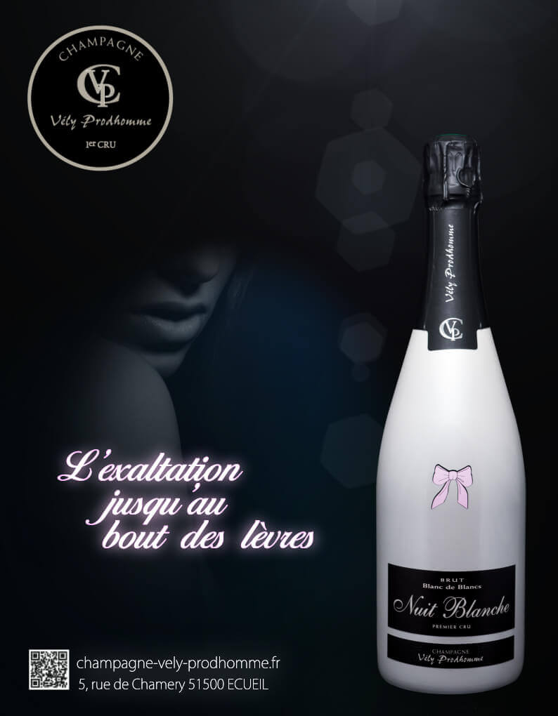 Affiche Nuit blanche - champagne Vély-prodhomme- Minerve web studio